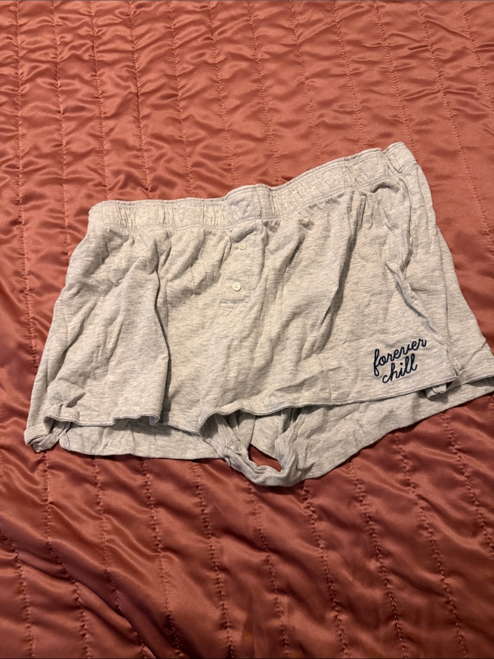 PINK Victoria's Secret Light Gray 'Forever Chill' Lounge Shorts